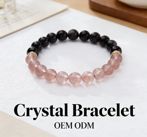 Pulseira de Cristal Natural de Morango com Strass e Contas, Design Vintage de Gema Rosa, Pixiu da Riqueza e Boa Sorte para Mulheres, Presente Atacado - Product Image 5