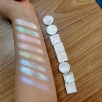 Vente en gros surligneurs à haute pigmentation de 36mm palette de surligneurs holograghiques 6 couleurs surligneur pour le visage duochrome maquillage