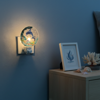 Veilleuse acrylique à thème océanique GL-HT Dolphin, ampoule à incandescence à brancher, blanc froid, petite, avec interrupteur marche/arrêt, pour chambre, salle de bain, couloir