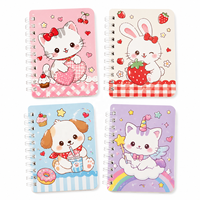Carnet à spirales personnalisé mignon motif chat kawaii, couverture en carton couché, impression numérique du logo, idéal pour les cadeaux scolaires