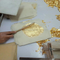 4.33x4.33cm 24K véritable feuille d'or chinoise feuille de papier véritable feuille d'or pour soins de la peau cosmétiques gâteau décoration coulée Durable