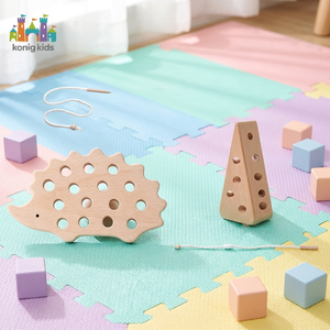Jeu de ficelle en bois Konig Kids, jouets en bois Montessori, jouets éducatifs pour enfants, passe-temps, cadeaux d'anniversaire, jouets en bois pour bébés - Product Image 1