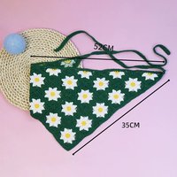 Bandana Rajut Tangan Wanita Musim Panas 2026, Motif Kupu-kupu Retro Geometris, Syal Rambut Manis, Bando Rajut