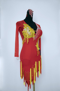 Puede ser variada de baile latino Falda corta Falda de baile rojo - Product Image 2