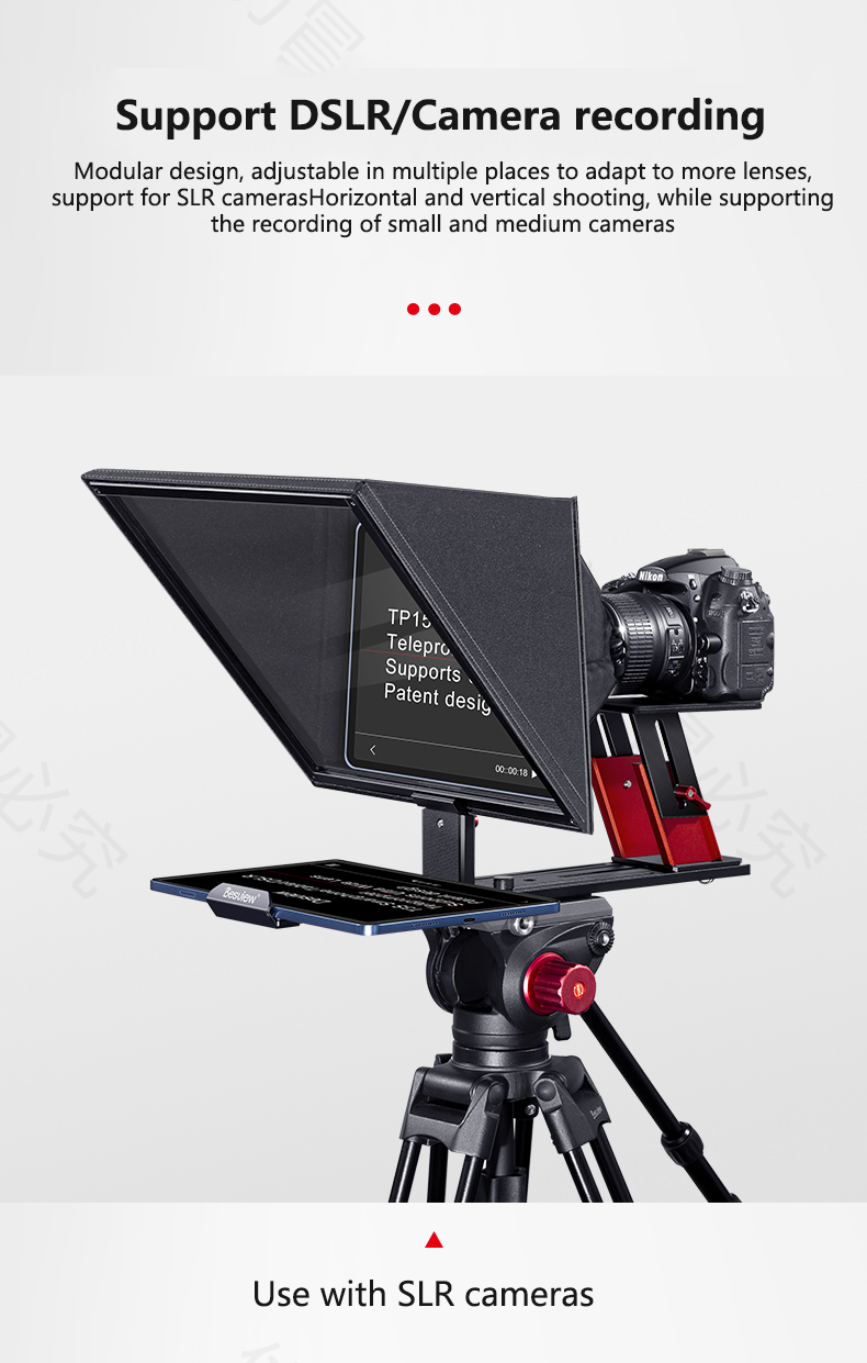 Desview Bestview TP150 Universal Teleprompter for DSLR Camera Smartphone iPad Interview Protable Camera teleprompter