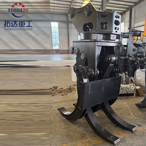 כף סיבובית רב תכליתית עם גיר וחיבור מהיר להעמסת בולי עץ עבור מחפרים במשקל 12-18 טון - Product Image 2