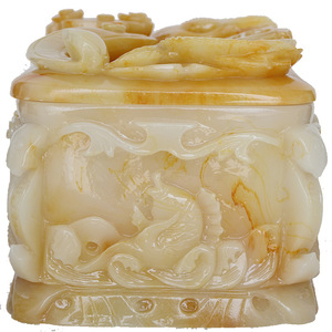 Urna Funeraria de Resina Beige Jade, Caja Funeraria <span class=keywords><strong>Sellada</strong></span> Ruyi Moldeada en una Sola Pieza - Product Image 2