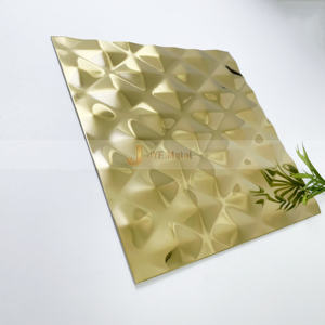LL244 Stamped Stainless Steel Decorative <b>Sheet</b> Embossed Diamond Plate PVD Gold <b>Mirror</b> Finish Bending Cutting Welding - Product Image 2