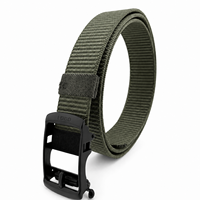 Ceinture tactique en nylon réglable avec logo personnalisé, boucle à cliquet sans trou, pour hommes, travail en extérieur