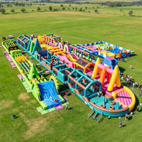 Parcours d'obstacles gonflable géant personnalisé pour parc d'attractions