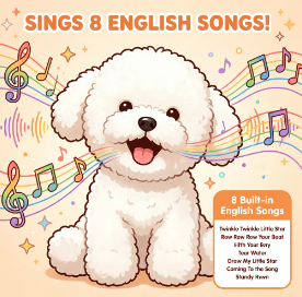 Peluche Interattivo di Cucciolo Bichon con Testa Inclinabile, Brillante e Adorabile, Imbottito in Cotone PP, Canta e Parla - Product Image 5