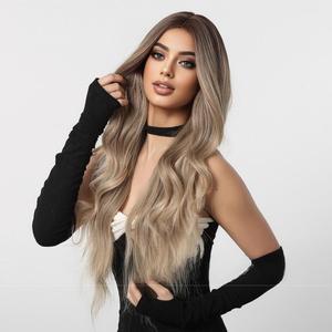 Perruque synthétique de luxe haut de gamme en fibre Futura, avec racine naturelle et dessus en soie, idéale pour un usage quotidien ou pour les soirées, perruques à cheveux mélangés - Product Image 3