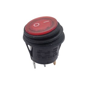 Interruttore a bilanciere rotondo industriale impermeabile illuminato a luce rossa <span class=keywords><strong>WK</strong></span>, 3 pin ON-OFF, 6A/250V, 30000 cicli - Product Image 4