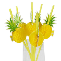 Pailles décoratives fantaisie en forme de fleurs, longues pailles parapluie pour cocktails, pailles en plastique pour fêtes tropicales estivales à la plage avec décorations