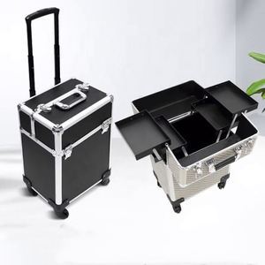Valise professionnelle grande capacité, résistante à l'eau, durable, pour maquillage, avec <span class=keywords><strong>4</strong></span> roues, valise à roulettes pour cosmétiques - Product Image 1