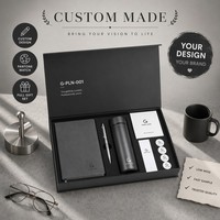 Carnet à couverture rigide personnalisé avec stylo, couverture en PU, reliure cousue, format A5, estampage à chaud, boîte numérique, ruban, 80 feuilles, coffret cadeau d'entreprise pour les fêtes