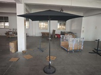 Parasol 2,2 m en gros, mobilier d'extérieur, série jardin, imperméable, ensemble table et chaises, cadre métallique, kit chaise Teslin, noir