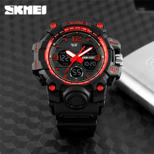 Skmei Digital Watch Skm 1327 Green Light Dual Time Waterproof Shockproof Outdoor Sports Watch Unisex - Product Image 5