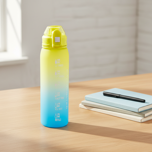 Botella de Agua Deportiva para Gimnasio, Nueva, Libre de BPA, Tritan, 1 Litro, a Prueba de Fugas, Ecológica, con Marcador de Tiempo Motivacional - Product Image 5