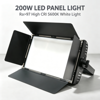 Projecteur vidéo LED plat professionnel 200W, haute fidélité des couleurs Ra97, température de couleur bicolore 3200-5600K, portable