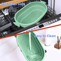 Ensemble de paniers de levage en silicone, ronds et ovales, pliables avec poignées, pour la levée de la pâte à la sourdough, antiadhésifs