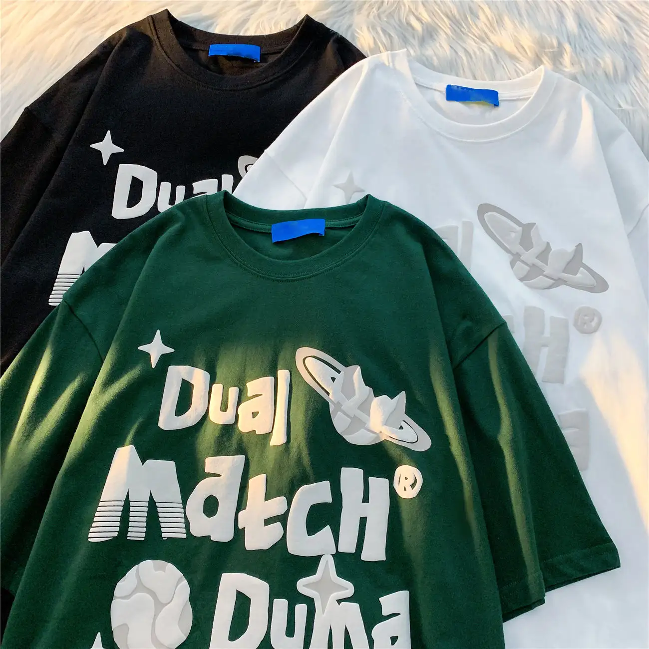 Camiseta de sopro 3D para homens, camiseta com estampa de sopro pesada e grande, logotipo personalizado, fabricante personalizado