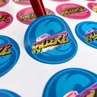 Etiquette personnalisée avec logo, autocollants ronds étanches, feuilles d'étiquettes laser holographiques en vinyle