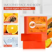 Savon artisanal OEM LKIAE 100% naturel à la papaye, vitamine C, acide kojique, blanchissant, anti-acné, pour le visage et le corps