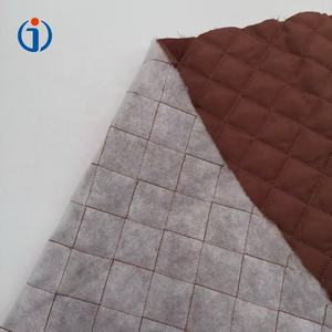 Лидер продаж, тканые 100% Полиэстеровые коричневые атласные мягкие небольшие квадратные стеганые ткани для подкладки пальто - Product Image 6