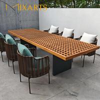 Meubles d'extérieur modernes de haute qualité, ensembles de tables et de chaises de salle à manger, chaises de jardin en rotin tissé pour hôtel, villa, cour