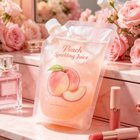 Pochettes à bec verseur transparentes anti-fuite de haute qualité, sacs personnalisés imprimés à fond plat pour le stockage de jus et de boissons