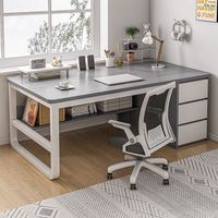 Bureaux d'ordinateur simples de 100/120/140/160 cm, grand bureau d'étude avec tiroir et étagère, bureaux de bureau en bois, table d'ordinateur