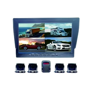 कार ट्रक वाहन बैकअप साइड मोशन डिटेक्ट अलार्म पार्किंग रिवर्स कैमरा मॉनिटर का 10 इंच एचडी क्वाड व्यू सिस्टम 4CH