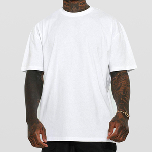 <b>White</b> Drop Shoulder Cotton <b>Tshirts</b> Manufacturer Streetwear Boxy Round Neck T-shirt Heavy Weight Oversized Blank t Shirt - Product Image 1