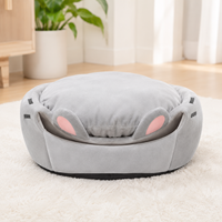 Lit pour chat pliable de luxe avec housse amovible, rembourré en coton, motif animalier, forme de maison moderne pour animaux de compagnie, utilisable en intérieur et en extérieur toute l'année