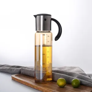 Dispensador automático de aceite de oliva, herramientas de cocina de diseño de punto rojo, botella de vidrio para aceite y vinagre