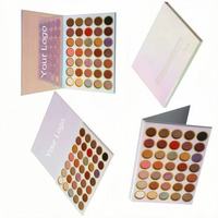 Palette de fards à paupières minéraux véganes en gros, 35 couleurs, résistante à l'eau, avec logo personnalisé, marque privée, maquillage en poudre pigmentée métallique