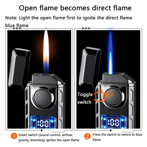 Đèn khò gas tích điện DEBANG 2 trong 1, bật lửa sạc <span class=keywords><strong>USB</strong></span>, có thể tùy chỉnh logo, ngọn lửa kép, bật lửa điều khiển bằng giọng nói - Product Image 5