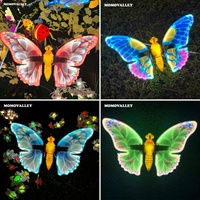 Momovalley Zhongshan Factory 74CM 80CM 23W Multicolor 3D Moving LED Butterfly Light DC12V ABS Garden Wedding Event Decoration