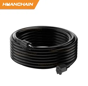 HuanChain siyah abd 15ft ağır 16AWG 15 feet kapalı açık kullanım uzatma kablosu