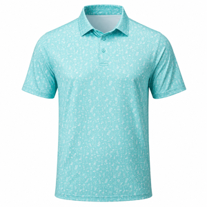 Camiseta Polo Personalizada con Logotipo para Hombre, Diseño de Micro Golf, Color Azul Agua, Manga Corta, Tejido de Punto Estampado, Marca Privada, Fabricante OEM ODM - Product Image 5