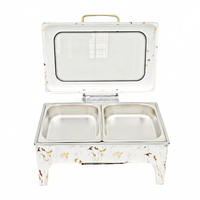 Chauffe-plat commercial hydraulique en verre blanc de 9 L pour banquets de mariage, hôtels et traiteurs professionnels, pour rôtis et currys