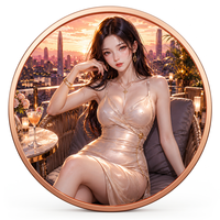 Pièce de monnaie en cuivre pur 999 de 1 oz, couleur cuivre, haute relief, thèmes variés, édition collector 3D sur le thème de la beauté