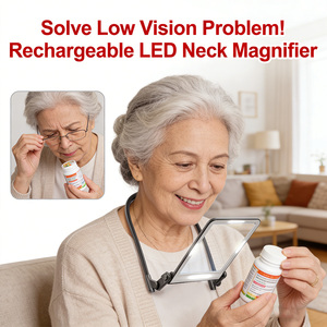 Lupa de Cuello Ajustable con Múltiples Lentes, Recargable por USB, con Luz LED, Manos Libres, para Reparación de Joyas, Luz Nocturna - Product Image 4