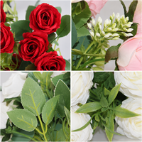 YM Meilleures ventes : Bouquet de 10 roses artificielles réalistes en soie pour bouquet de mariée et décoration de fête - Fournisseur