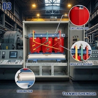 Transformateur de distribution électrique immergé dans l'huile Tianweisd 11kV 0.4kV 400kVA SCB11 à trois bobines en cuivre 50/60Hz