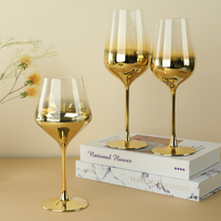 Ensemble de verres à boire décorés de mariage ultra-mince verre à vin plaqué or pour verres à vin blanc et rouge verres à vin à pied gobelet