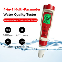 4 In 1 Puur Water Ph/Tds/Ec/Temp Meter Multifunctionele Vruchtensap Ph Detector Tds Ec Tester Hydrocultuur Waterkwaliteit Analysator