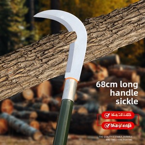 Falce Agricola da 68 cm in Acciaio ad Alto Contenuto di Manganese, Forgiata Manualmente, Alta Durezza, <span class=keywords><strong>Manico</strong></span> <span class=keywords><strong>Lungo</strong></span> per Tagliare Terreni Incolti - Product Image 2