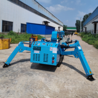 Mini-grue araignée à panneaux texturés avec ventouses à vide, outil de levage sur chenilles pour travaux de murs d'accentuation intérieurs